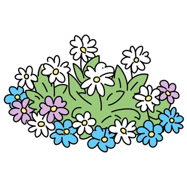 A garden filled with flannel flowers, their delicate petals arranged to form an intricate floral pattern across the ground. The flowers display soft, muted colors, creating a harmonious blend of whites, pale blues, and light purples. The lush green foliage surrounds the flowers, providing a vivid contrast to the floral arrangement. The overall composition showcases the beauty and symmetry of nature in a serene garden setting.