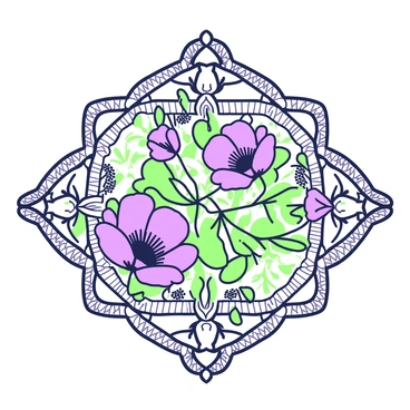 An intricate piece of lacework features detailed floral designs, with a prominent display of poppies interwoven throughout the pattern. The lace showcases fine, delicate threads that create a sense of depth and texture, resembling antique lace patterns. The poppies are artistically rendered with their distinct petals and leaves, each one carefully crafted to enhance the overall beauty of the lace. The edges of the lace are scalloped, adding elegance to the composition, while the background remains neutral to emphasize the intricacy of the lacework.