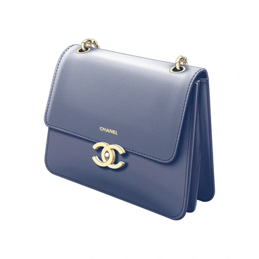 A close-up view of a Chanel bag. The bag is predominantly black with prominent golden accents, including the iconic interlocking CC logo on the front. The texture of the leather appears smooth and luxurious. The stitching is intricate and precise, highlighting the craftsmanship. The golden chain strap is visible, showcasing its shine against the bag. The background is plain white, emphasizing the details and elegance of the bag.