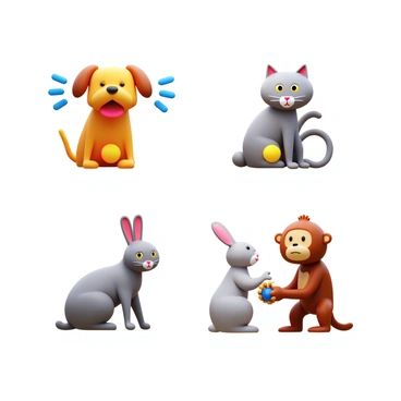 An illustration of various animals with their amygdala highlighted, showing how they react to different stimuli.