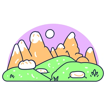 A landscape scene where mountains and hills are made of bread
