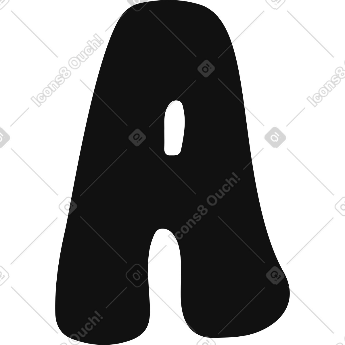Ilustração de Letra a em no estilo Journal para baixar em PNG, SVG