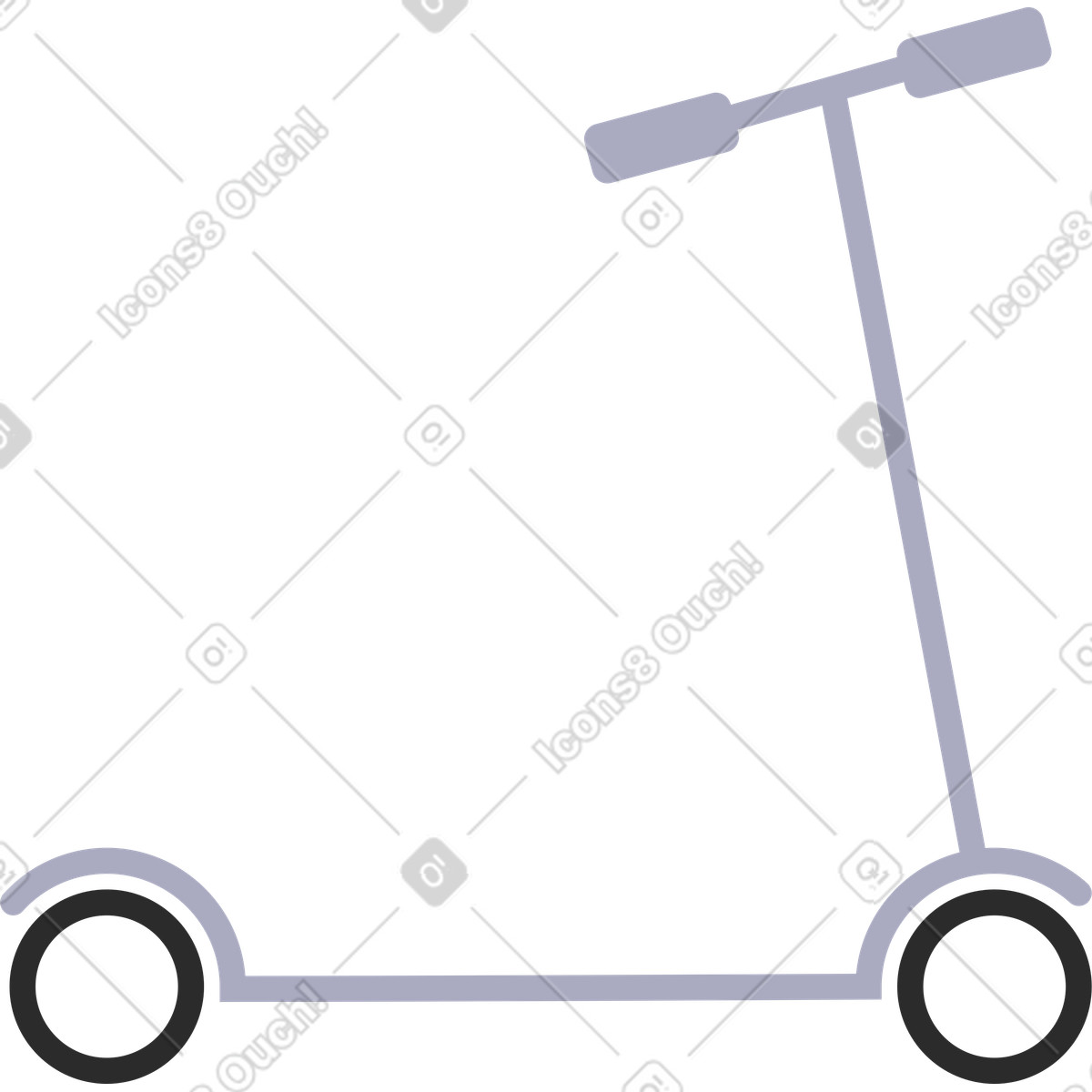 Marginalia 스타일의 Grey scooter with black wheels 일러스트레이션 PNG, SVG 다운로드