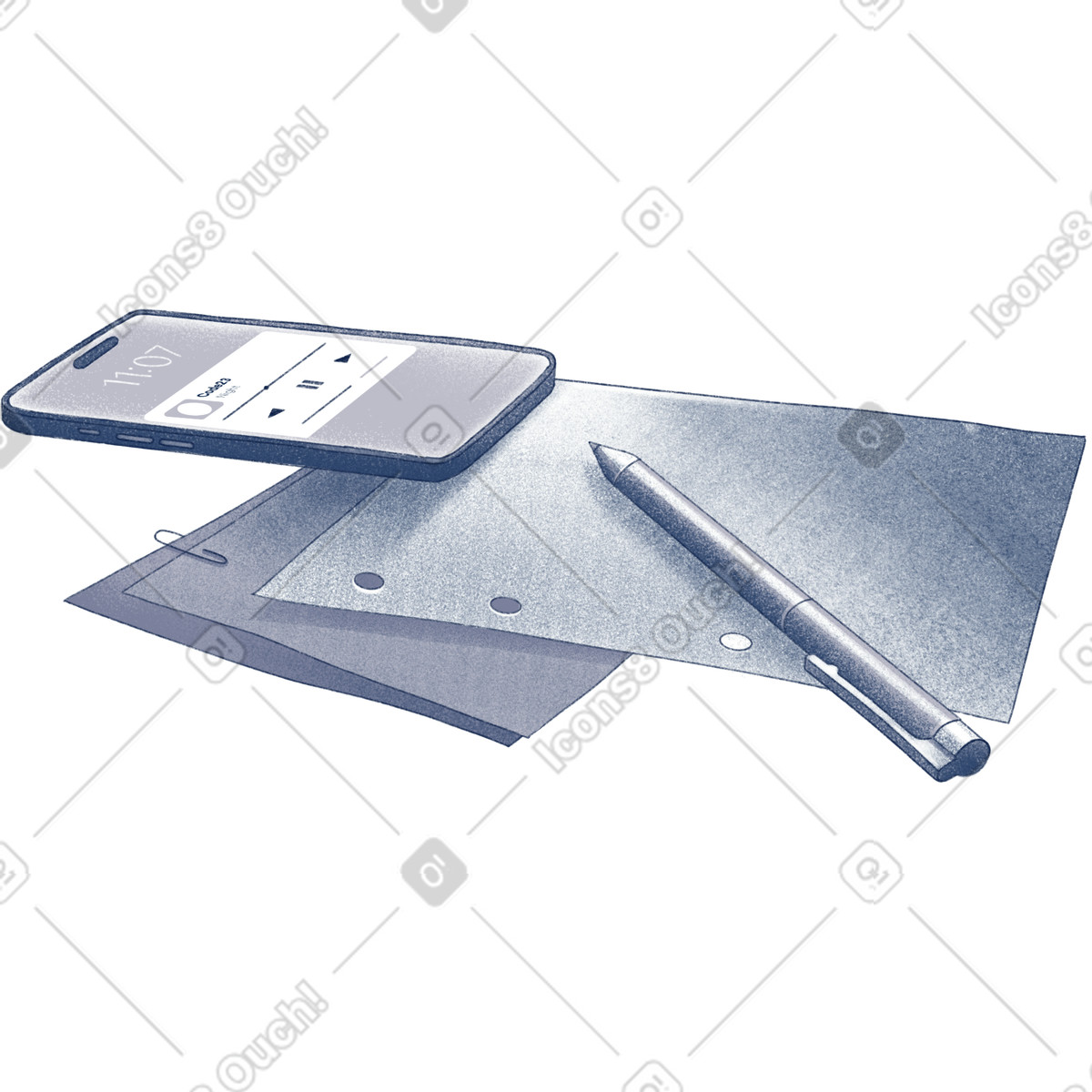 Ilustração de Phone and notebook sheets em no estilo Haze para baixar em PNG, SVG