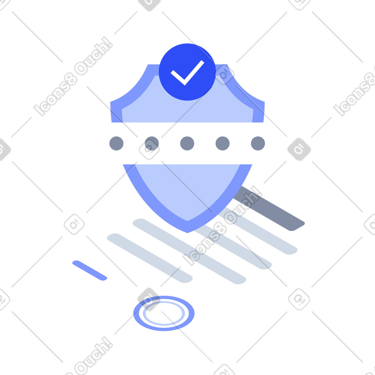 Shield over document, Secure data governance and regulatory compliance illustration in System style download in PNG, SVG
