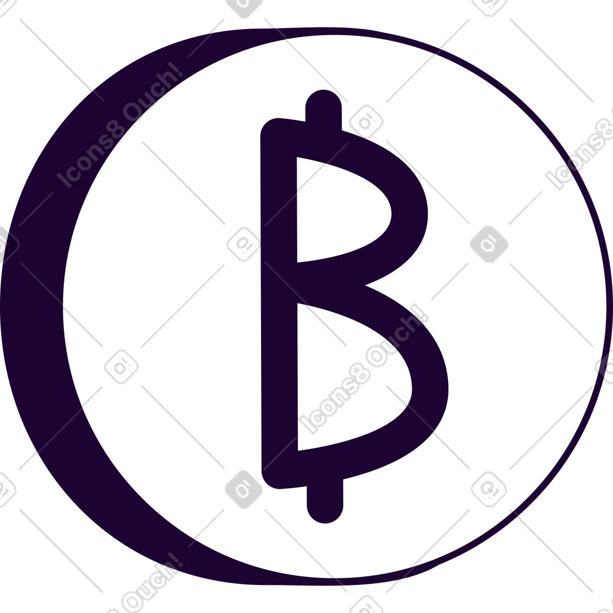 Ilustración Criptomoneda bitcoin en estilo Martina a descargar en PNG y SVG