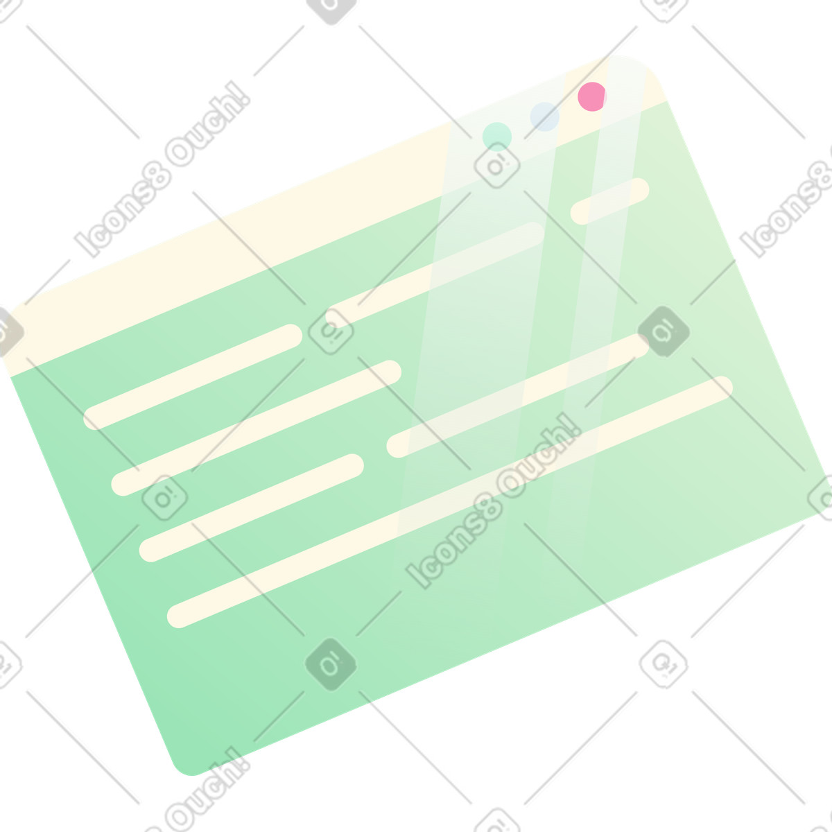 Browser with text illustration in PNG, SVG