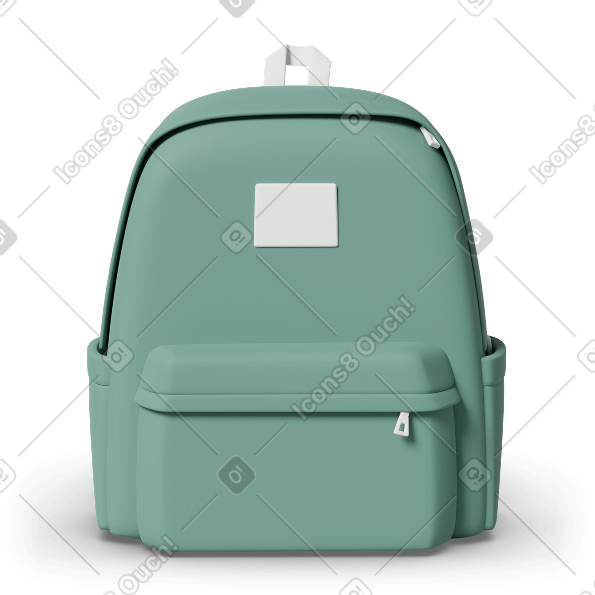 3D Casual life スタイルの Green backpack のイラストをPNG、SVG形式でダウンロード