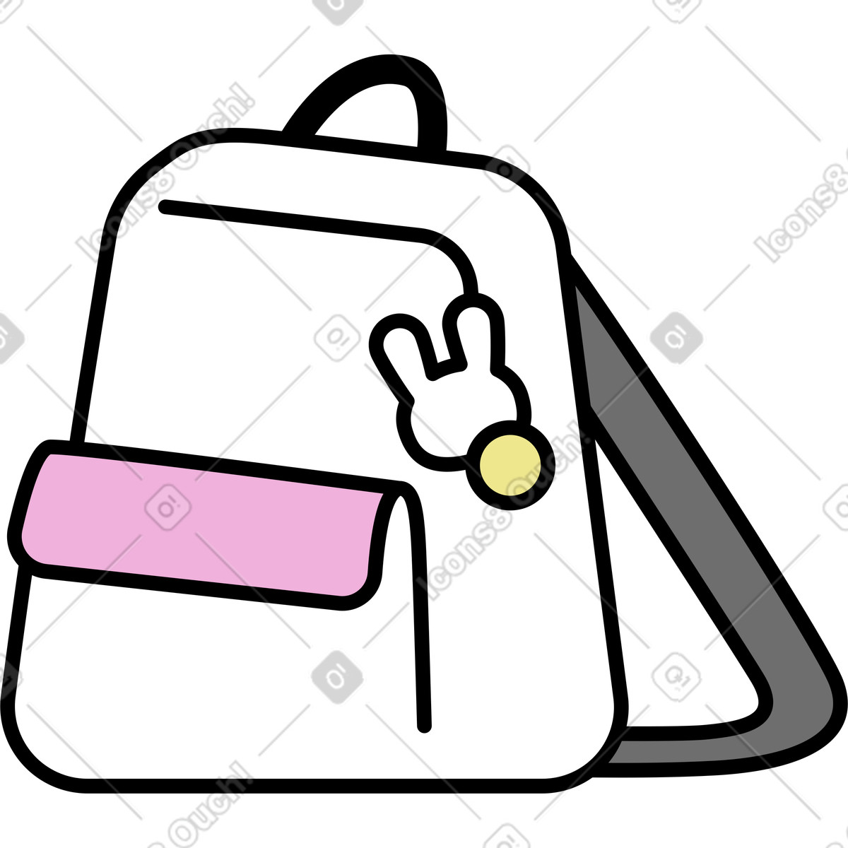 Rucksack-Illustration im Mochi-Stil als Download in PNG, SVG