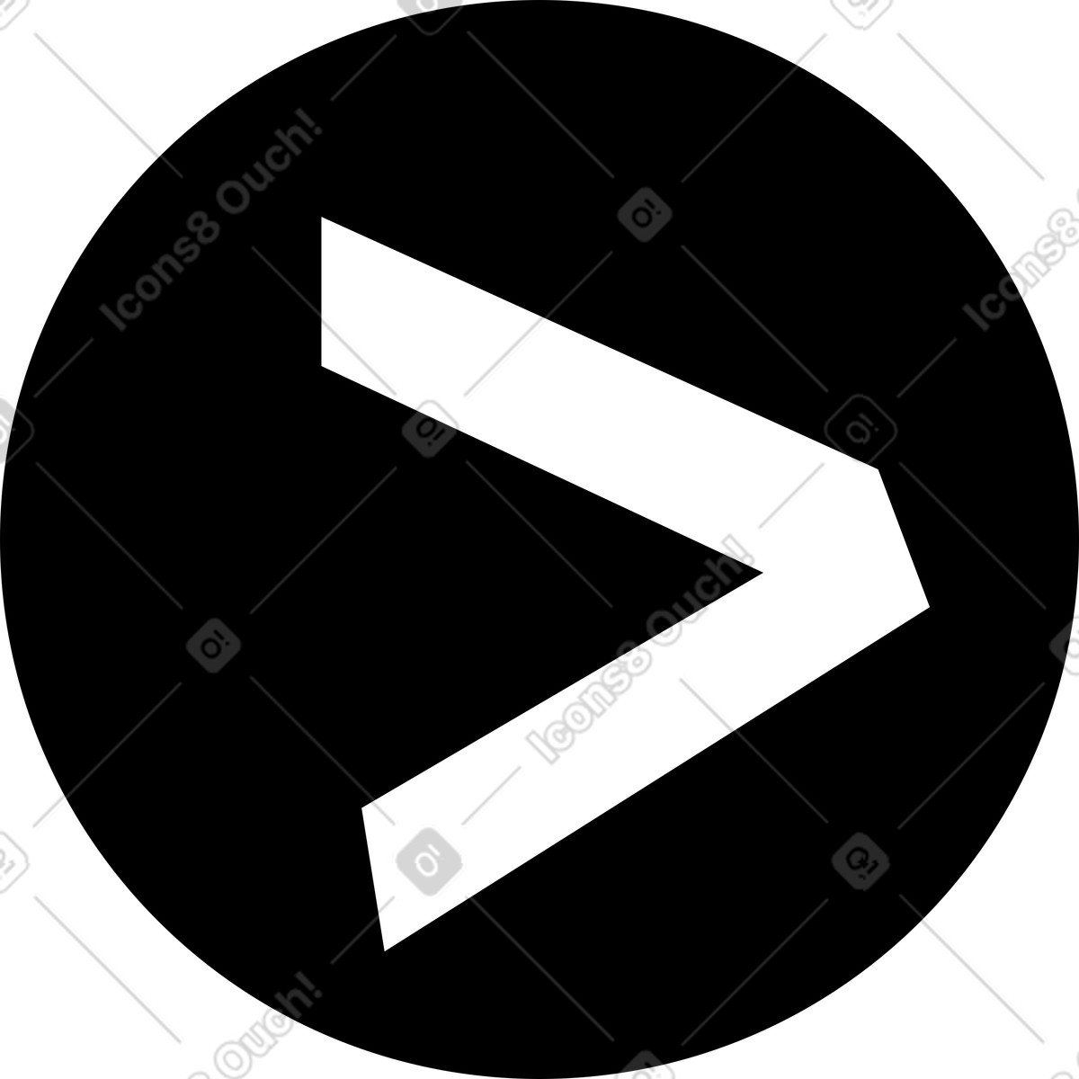 Lagom スタイルの Black sign with white arrow のイラストをPNG、SVG形式でダウンロード