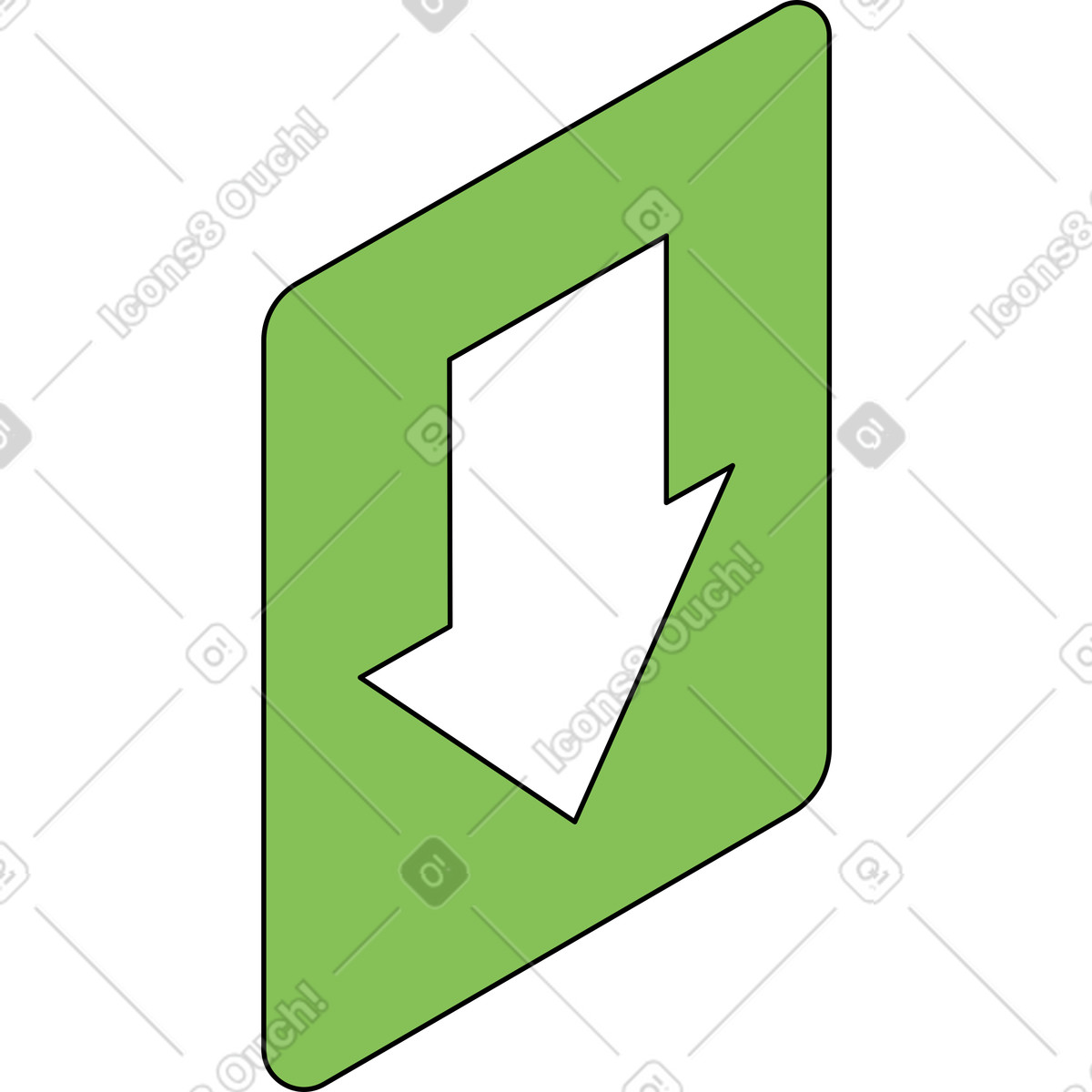 Isometric スタイルの ダウンロードアイコン のイラストをPNG、SVG形式でダウンロード