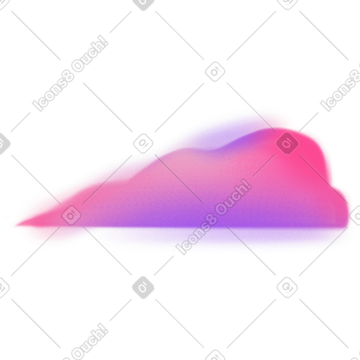 Puffy pink and purple cloud illustration in Doodle style download in PNG, SVG