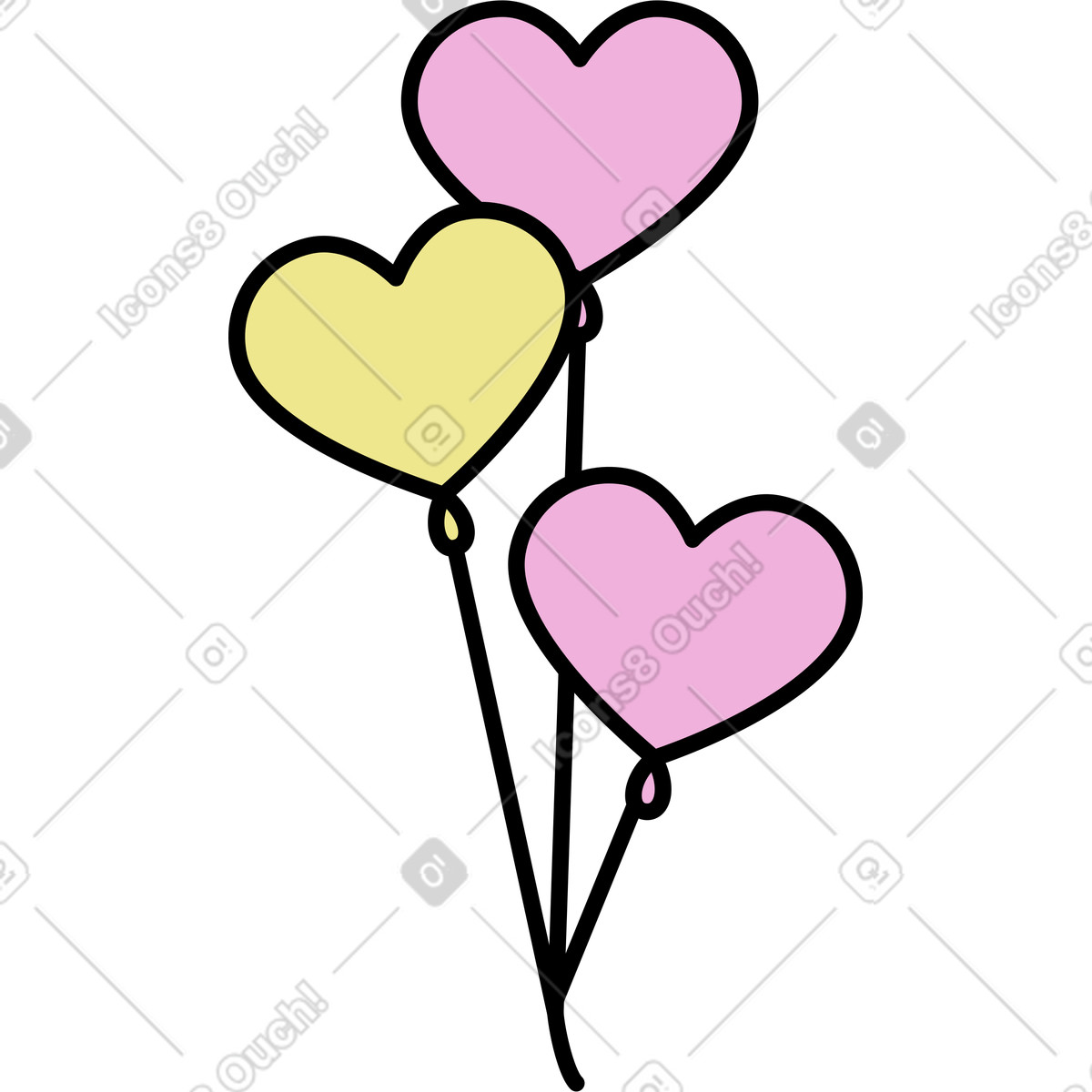 下载 Mochi 风格的 心形气球 插画，支持 PNG、SVG 格式