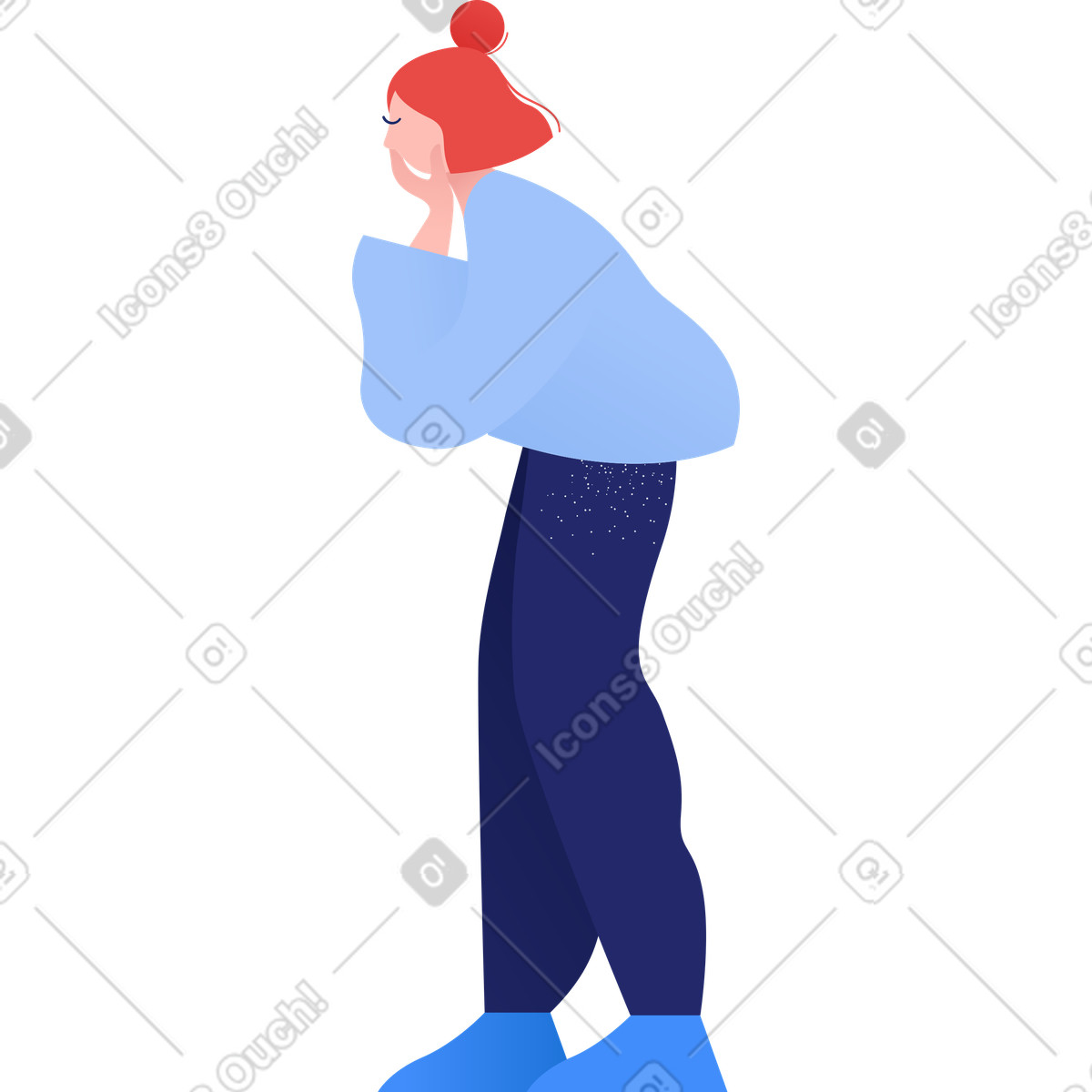 Clip スタイルの Woman のイラストをPNG、SVG形式でダウンロード