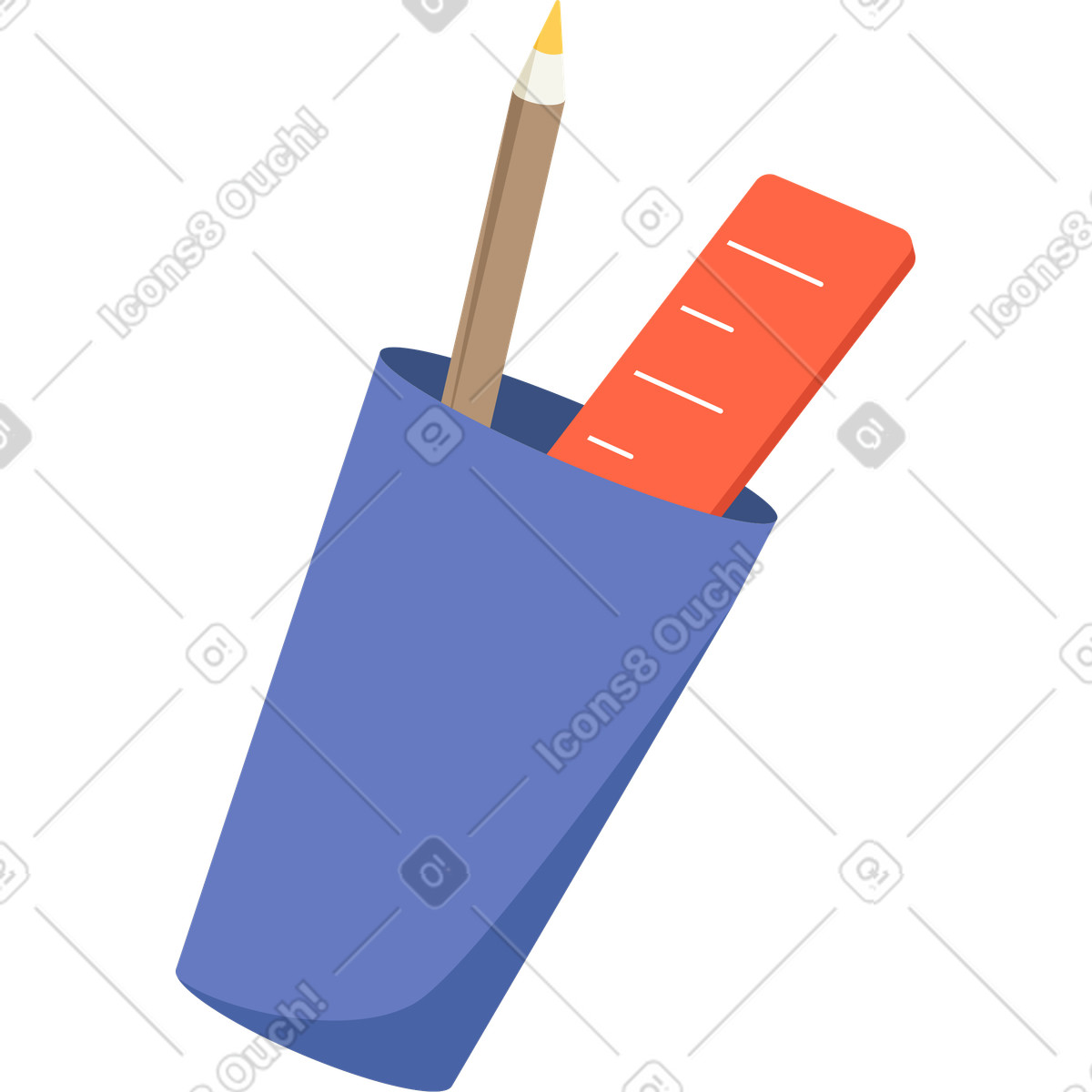 Illustration Tasse avec des crayons dans le style Social à télécharger aux formats PNG, SVG