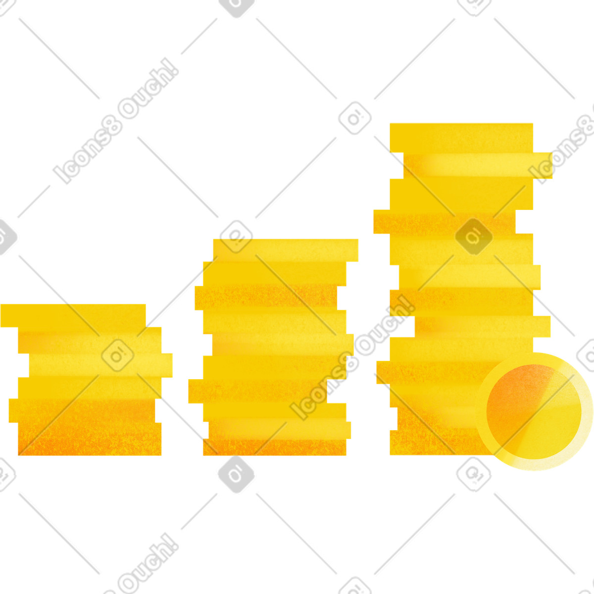 Ilustración Stacks of coins en estilo Shine a descargar en PNG y SVG