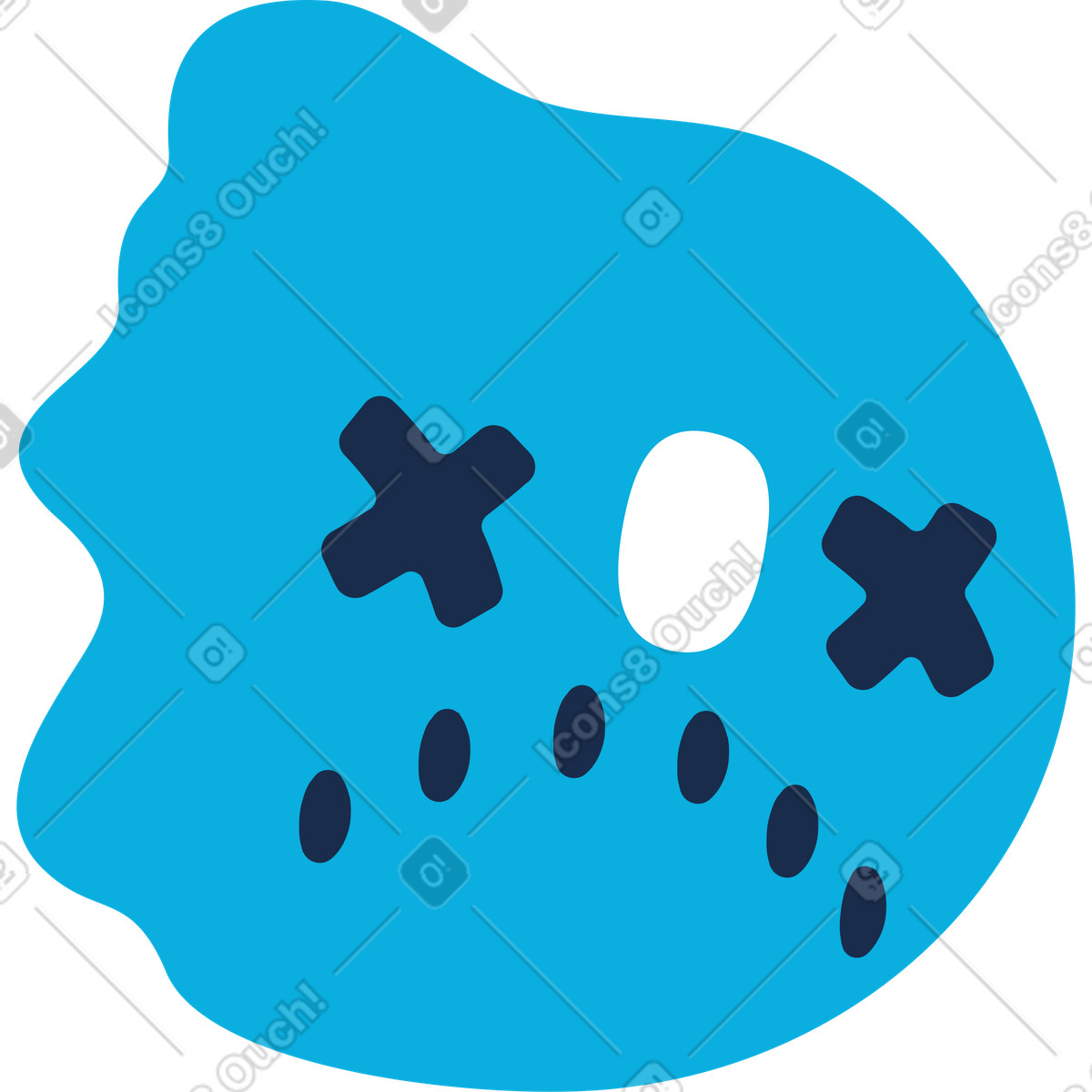 Ilustración Cabeza de muñeco nieve muerto en estilo Flame a descargar en PNG y SVG