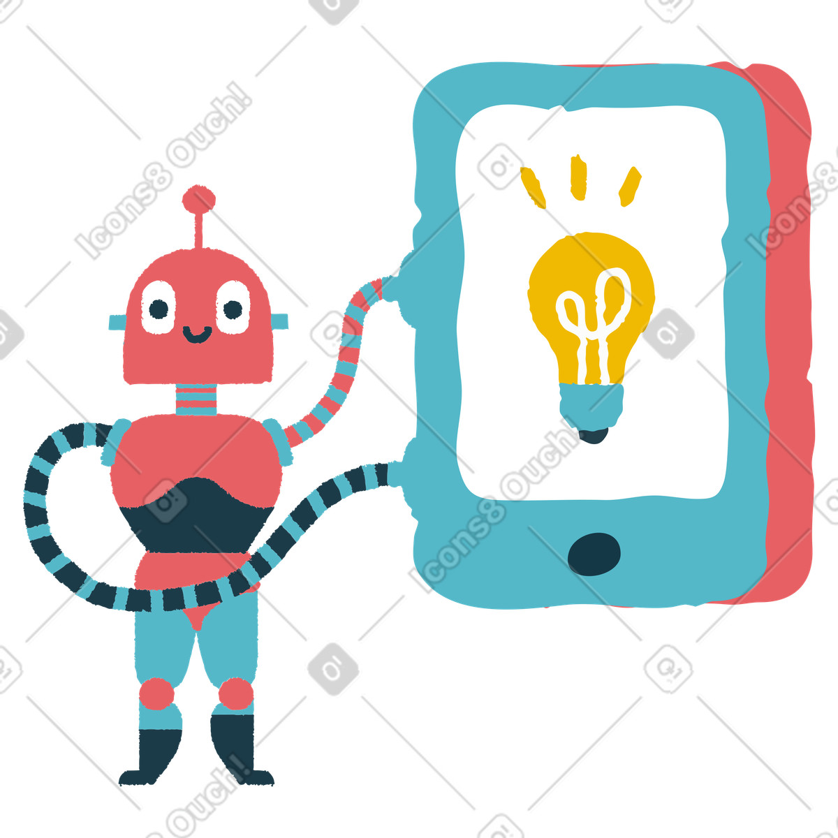 Ilustración Tecnologías y nuevas ideas. en estilo Flamenco a descargar en PNG SVG
