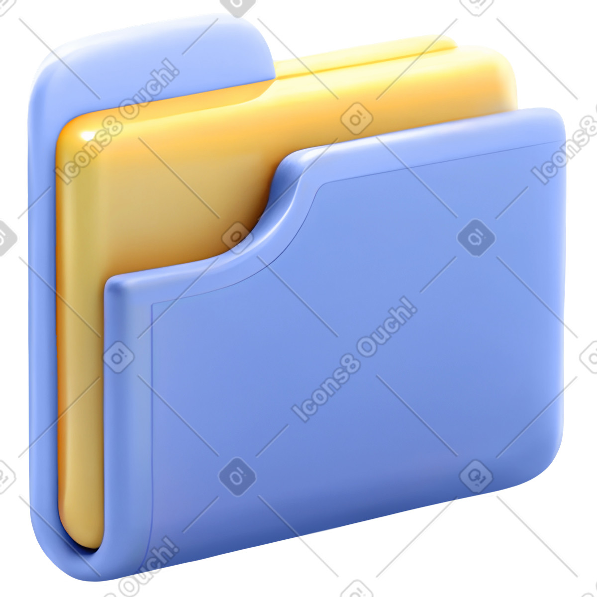 Ilustração de Pasta azul plástico em no estilo 3D Cutie para baixar em PNG, SVG