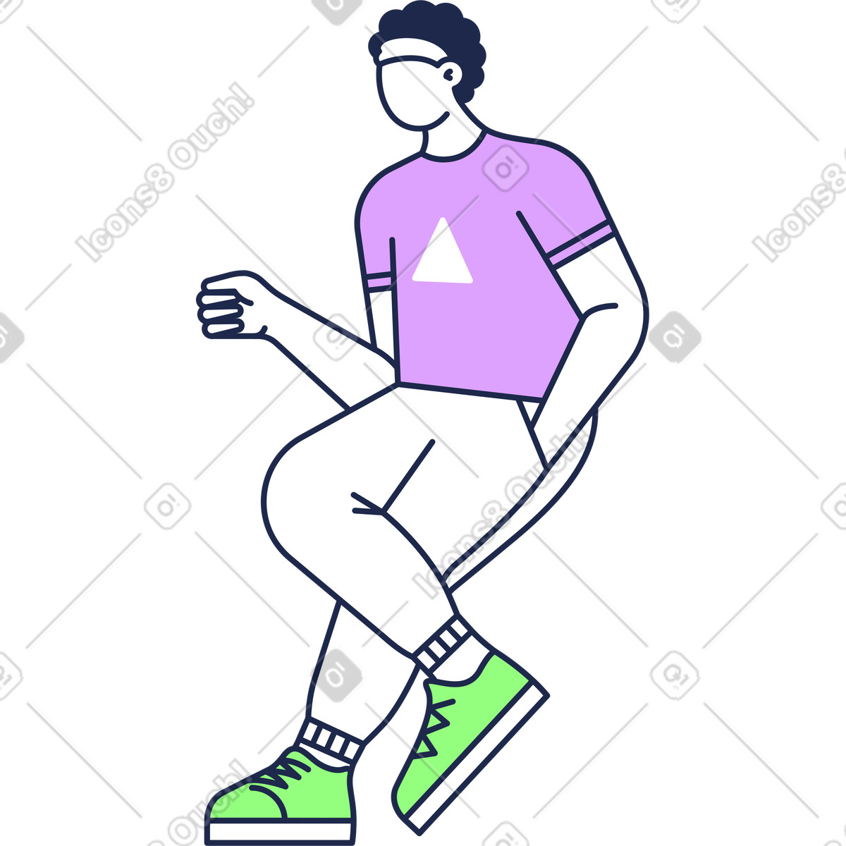Illustration Homme assis dans le style Outline à télécharger aux formats PNG, SVG