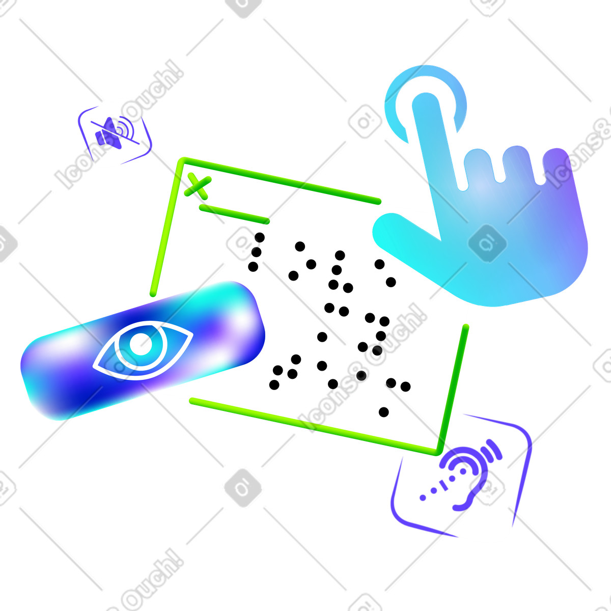 Tecnologia ai per l'accessibilità web illustrazione in stile Pure scarica in PNG, SVG