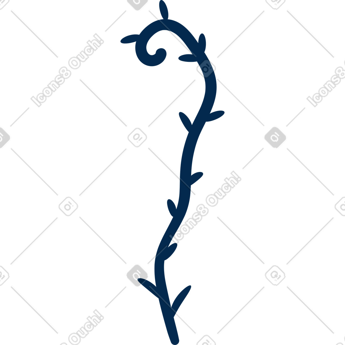 Plant illustration featuring thorns in a clipart suitable for PNG SVG GIF