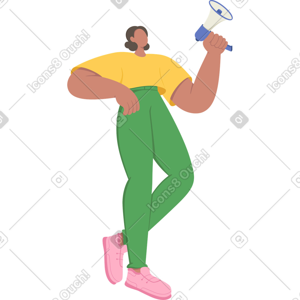 Donna illustrazione in stile Social scarica in PNG, SVG
