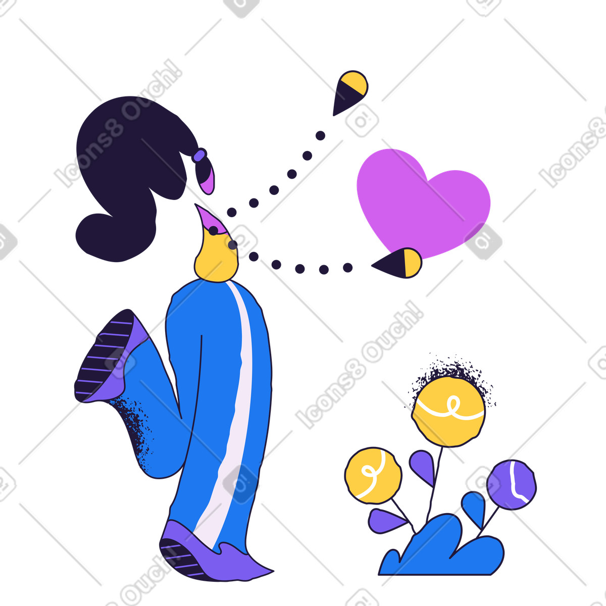 San valentino illustrazione in stile Conifer scarica in PNG, SVG