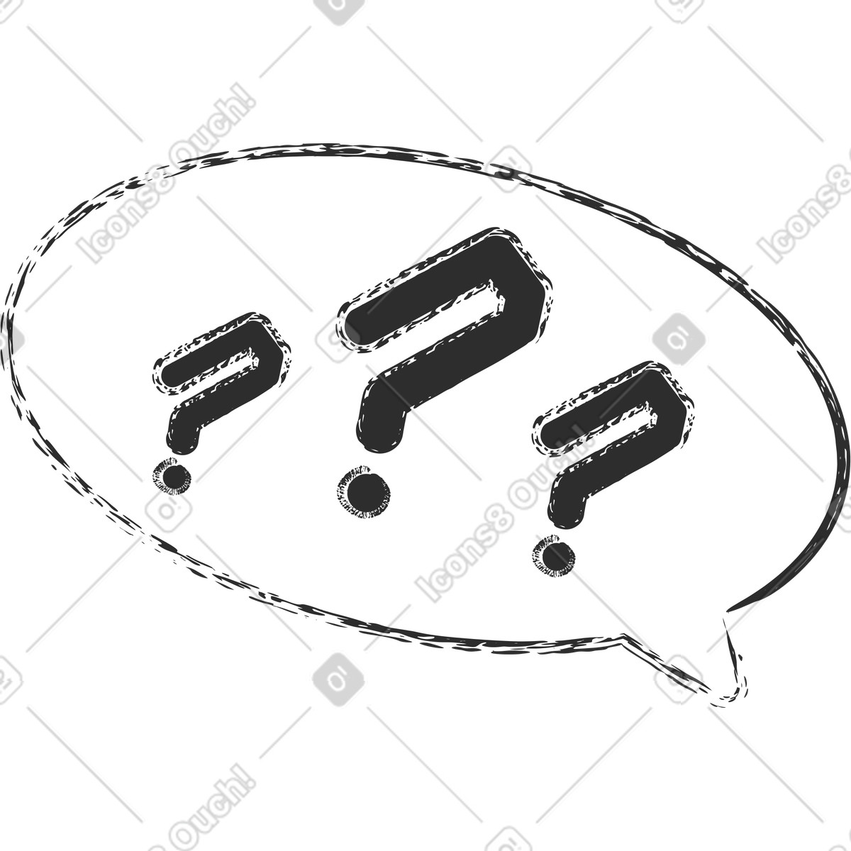 Graphite 스타일의 물음표가 있는 거품 일러스트레이션 PNG, SVG 다운로드