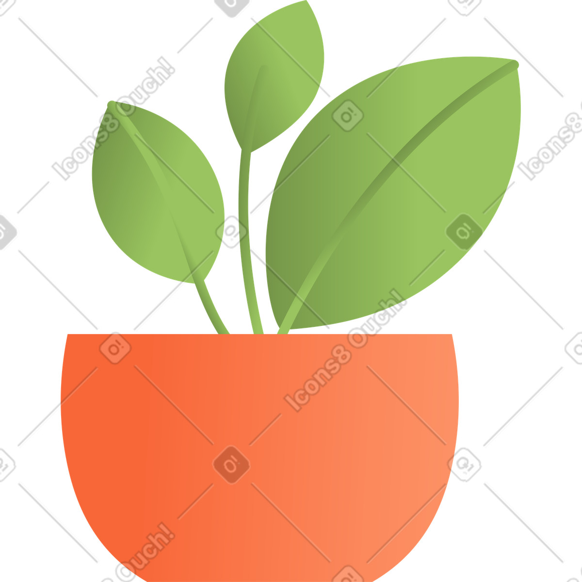 Kleine topfpflanze-Illustration im Silky-Stil als Download in PNG, SVG