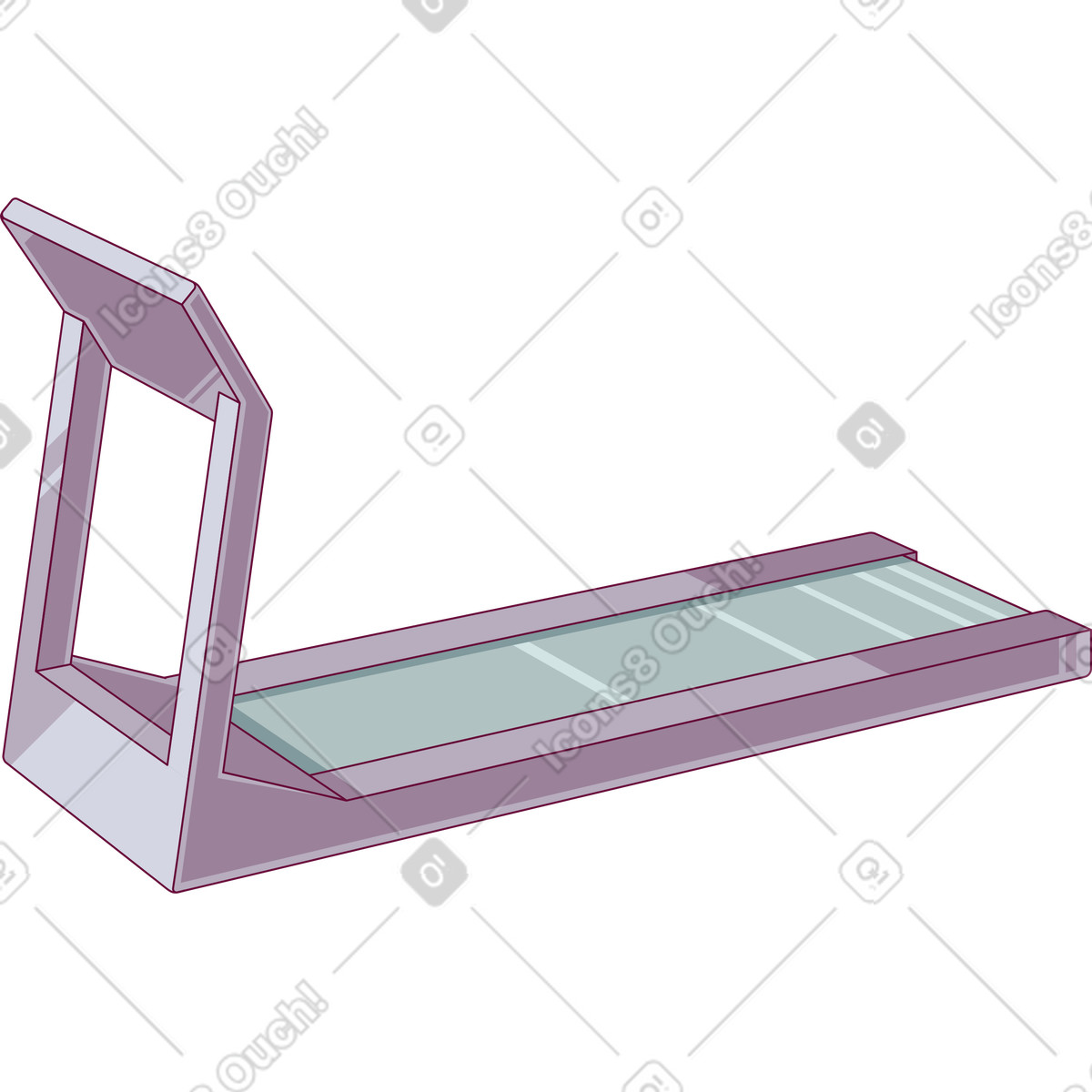 Steel electronic treadmill illustration in PNG, SVG