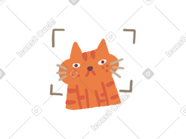 Cat in video camera viewfinder PNG, SVG