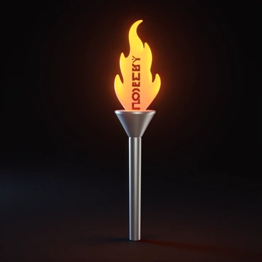 A torch with a sleek, metallic design stands upright. The flames emanating from the top of the torch are shaped like hands, each hand reaching out delicately. Intertwined with the flames, the word "Liberty" is prominently displayed, crafted in bold, dynamic letters that seem to flicker with the flame's movement. The background is a subtle, dark gradient that highlights the intense colors of the flames and the torch, drawing attention to the powerful imagery.