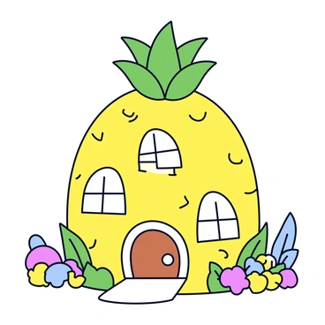 A cozy little house with architecture resembling a pineapple's structure