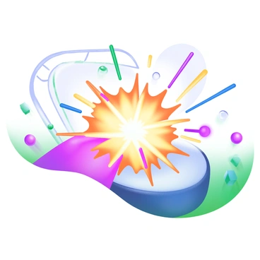 A dynamic scene of a synaptic explosion with colorful sparks and particles