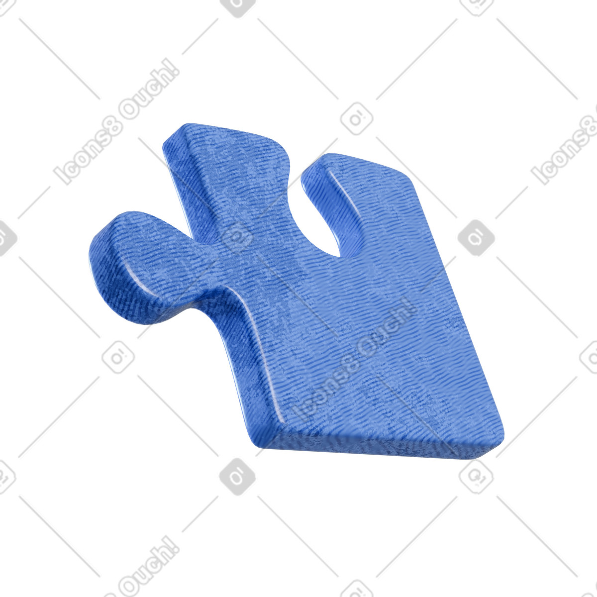 Abstract blue puzzle illustration in 3D Blueprint style download in PNG, SVG