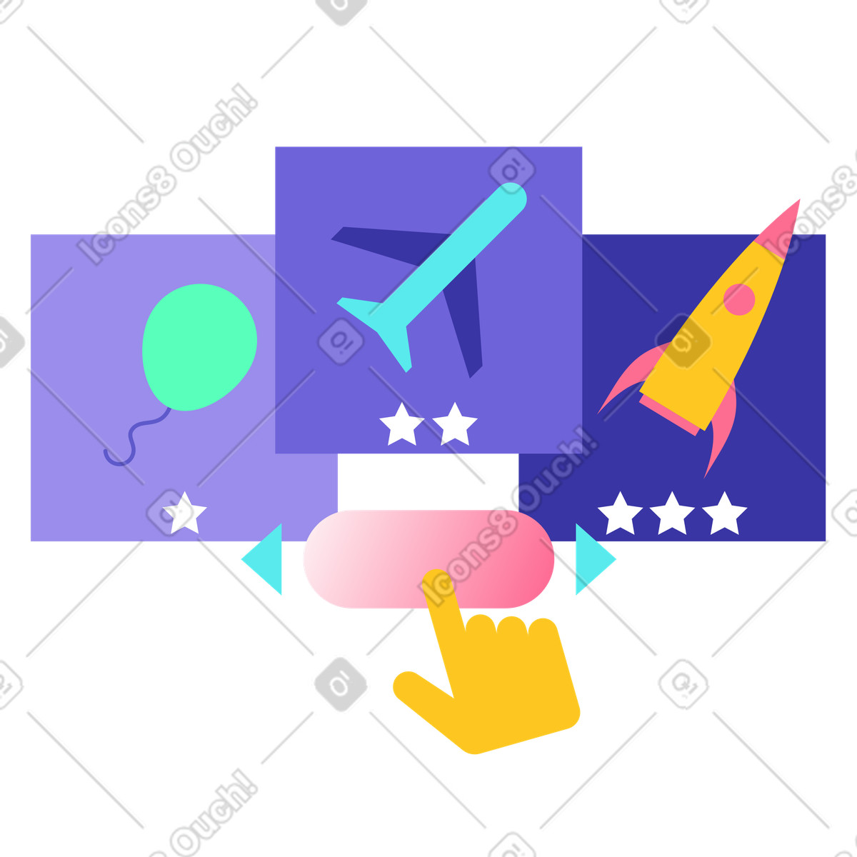 Pricing tiers, Interactive Product Rating System illustration in PNG, SVG