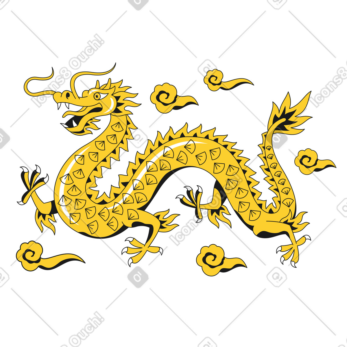 Taxi 스타일의 중국 설날의 상징인 용 일러스트레이션 PNG, SVG 다운로드
