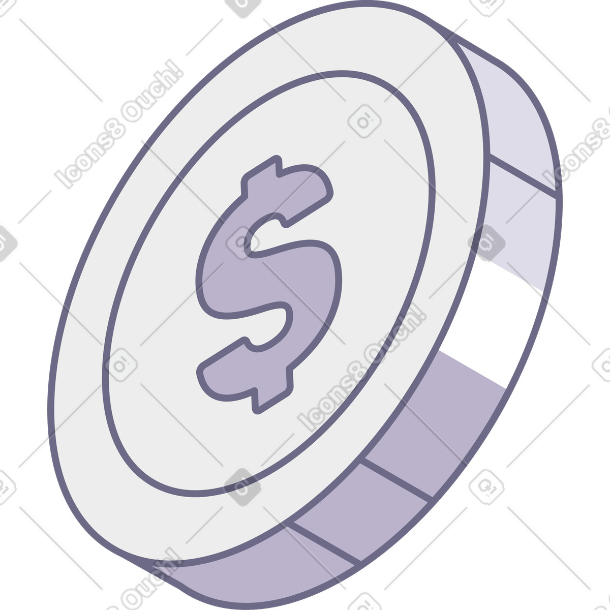 Modul スタイルの Dollar coin のイラストをPNG、SVG形式でダウンロード