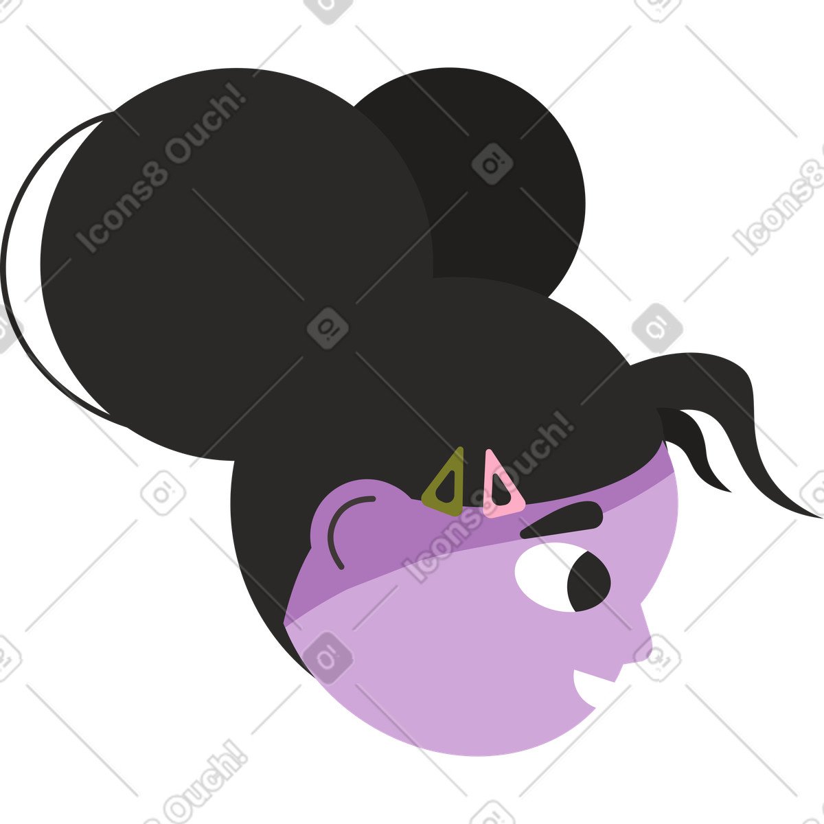 Illustration Girl head dans le style Dizzy à télécharger aux formats PNG, SVG