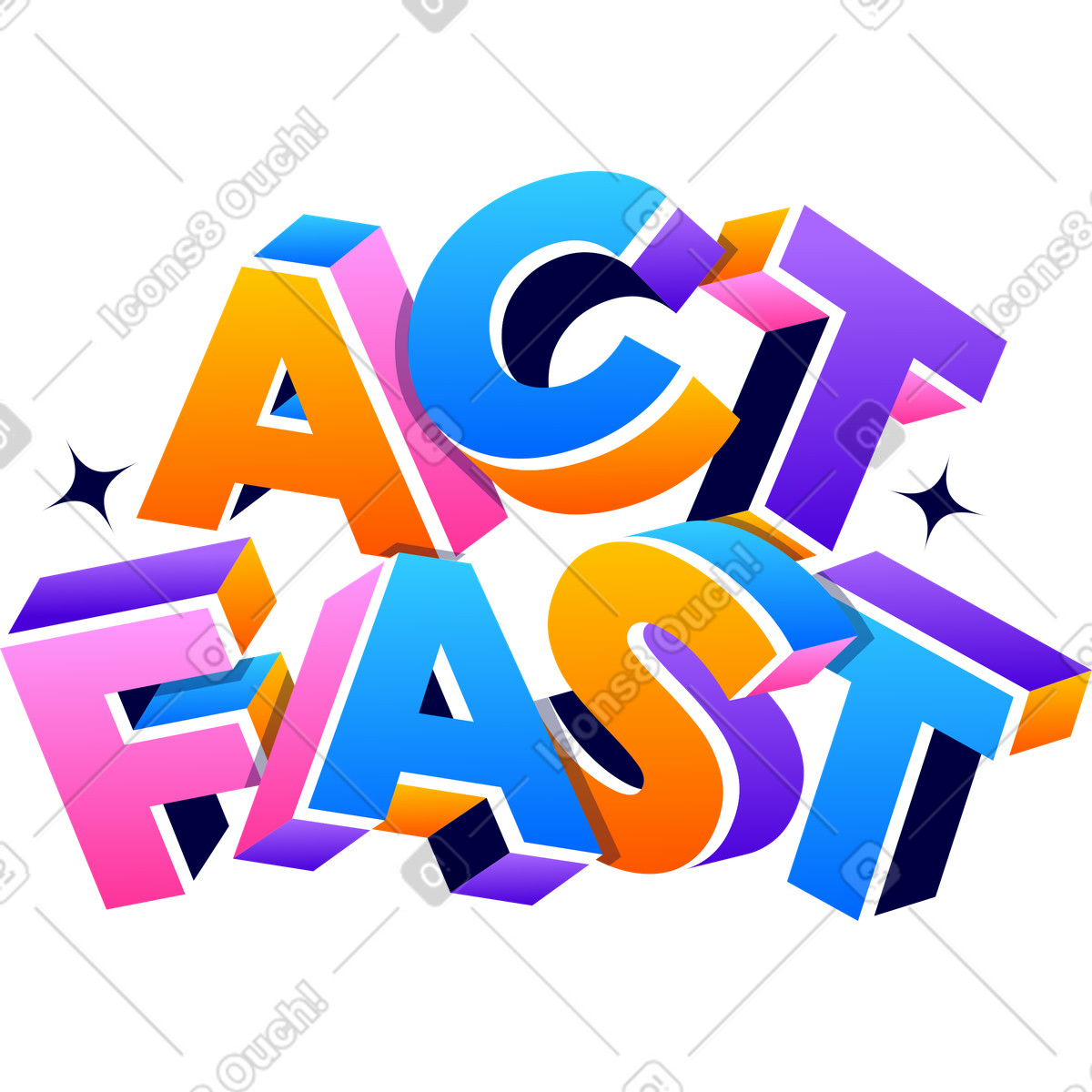 Illustration Acte de lettrage texte rapide dans le style Lettering à télécharger aux formats PNG, SVG