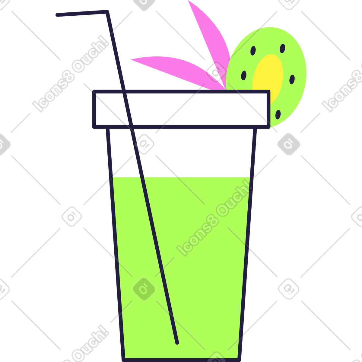 Ilustração de Coquetel em no estilo Mellow para baixar em PNG, SVG