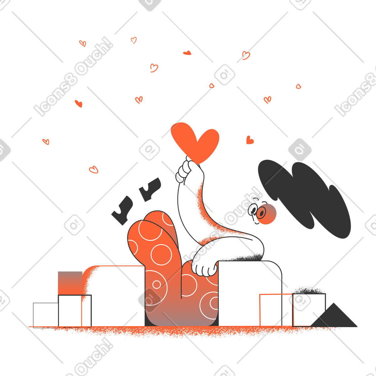 下载 Crayon 风格的 情人节 插画，支持 PNG、SVG 格式