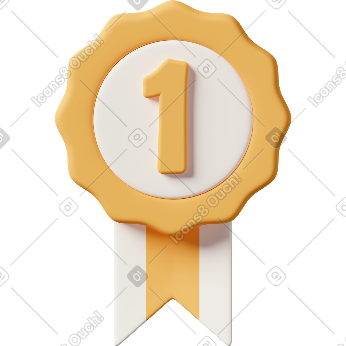 Иллюстрация First place badge в стиле 3D Casual life — скачать в форматах PNG, SVG