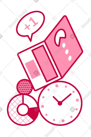 Work life balance with clock and laptop PNG, SVG