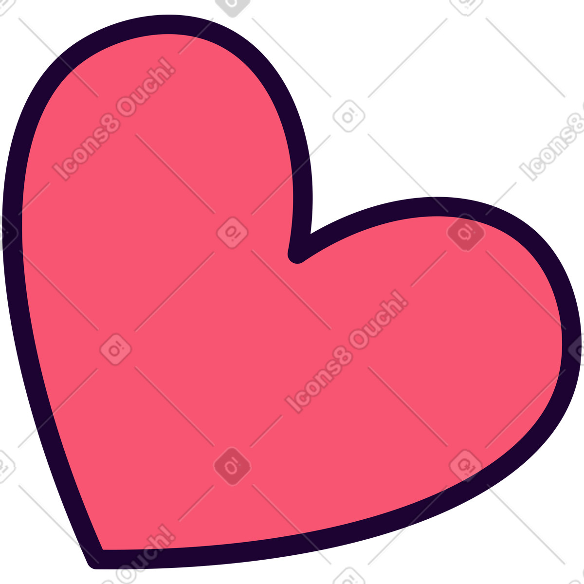 Illustration animée Coeur battant rose dans le style Martina à télécharger aux formats GIF, Lottie (JSON), AE