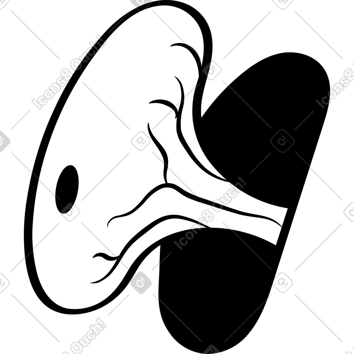 Ilustración Ojo en estilo Looney a descargar en PNG y SVG