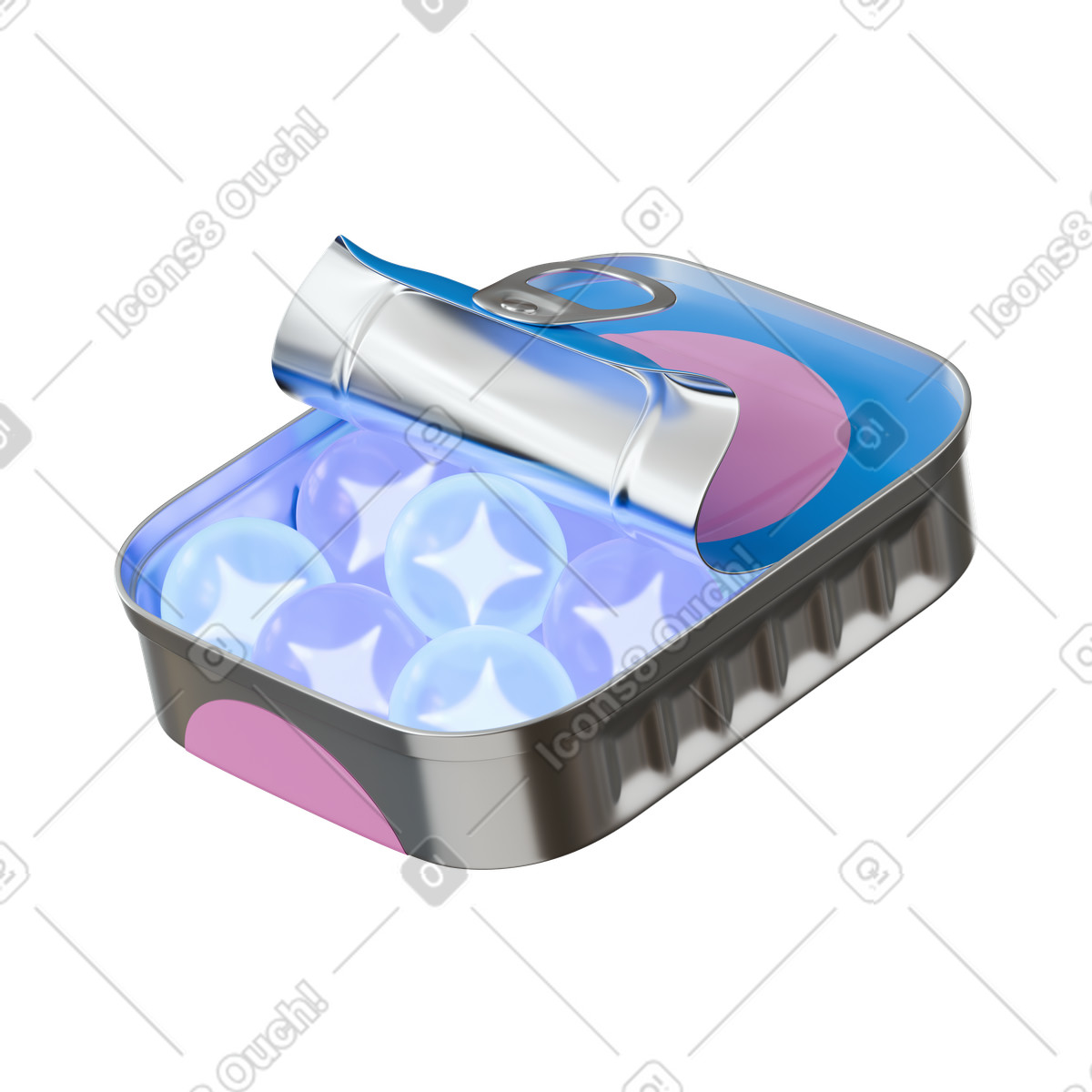 Ai 구체가 들어있는 깡통 illustration in 3D Stickle style download in PNG, SVG