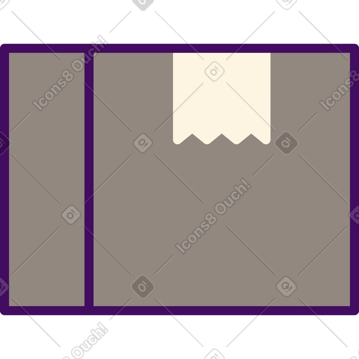 Simplistic スタイルの Closed cardboard box のイラストをPNG、SVG形式でダウンロード