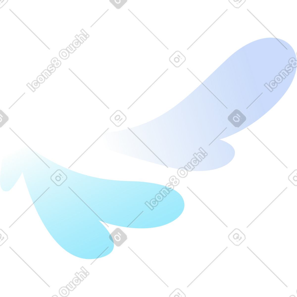Blue splashes illustration in Airy style download in PNG, SVG